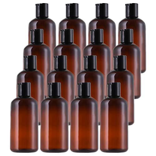 Bekith 16 Pack 8oz Plastic Squeeze Bottles with Disc Cap Travel Containers For Shampoo Lotions Liquid Body Soap Creams